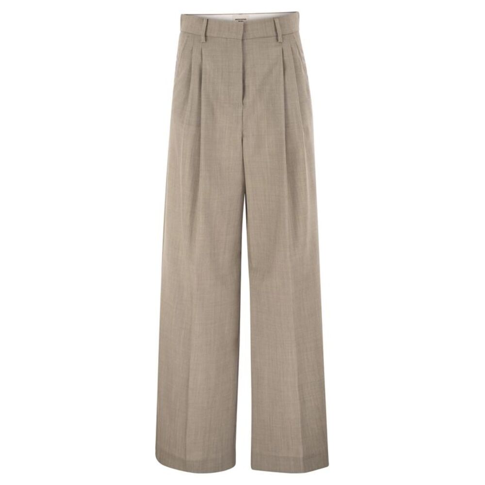 Weekend Maxmara Women Wkdovvio - Pure Virgin Wool Wide-Leg Trousers